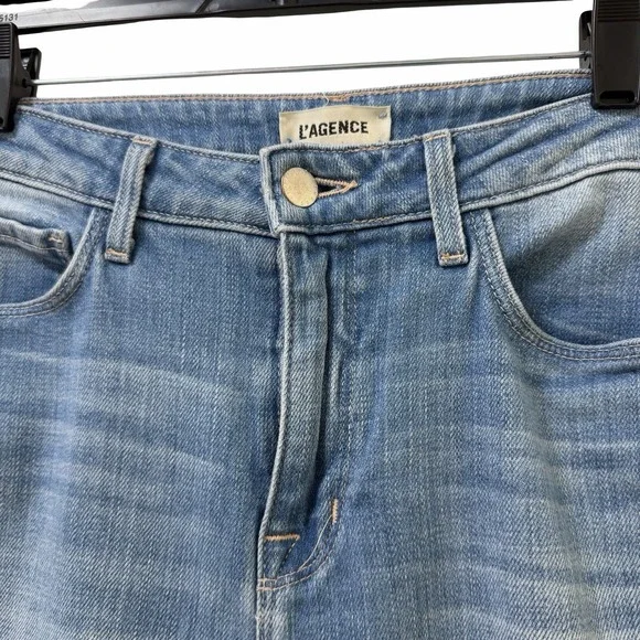 L'AGENCE Nadia Straight Leg Cropped High Rise Jeans Size 28 Rockford Light Wash - Picture 5 of 8